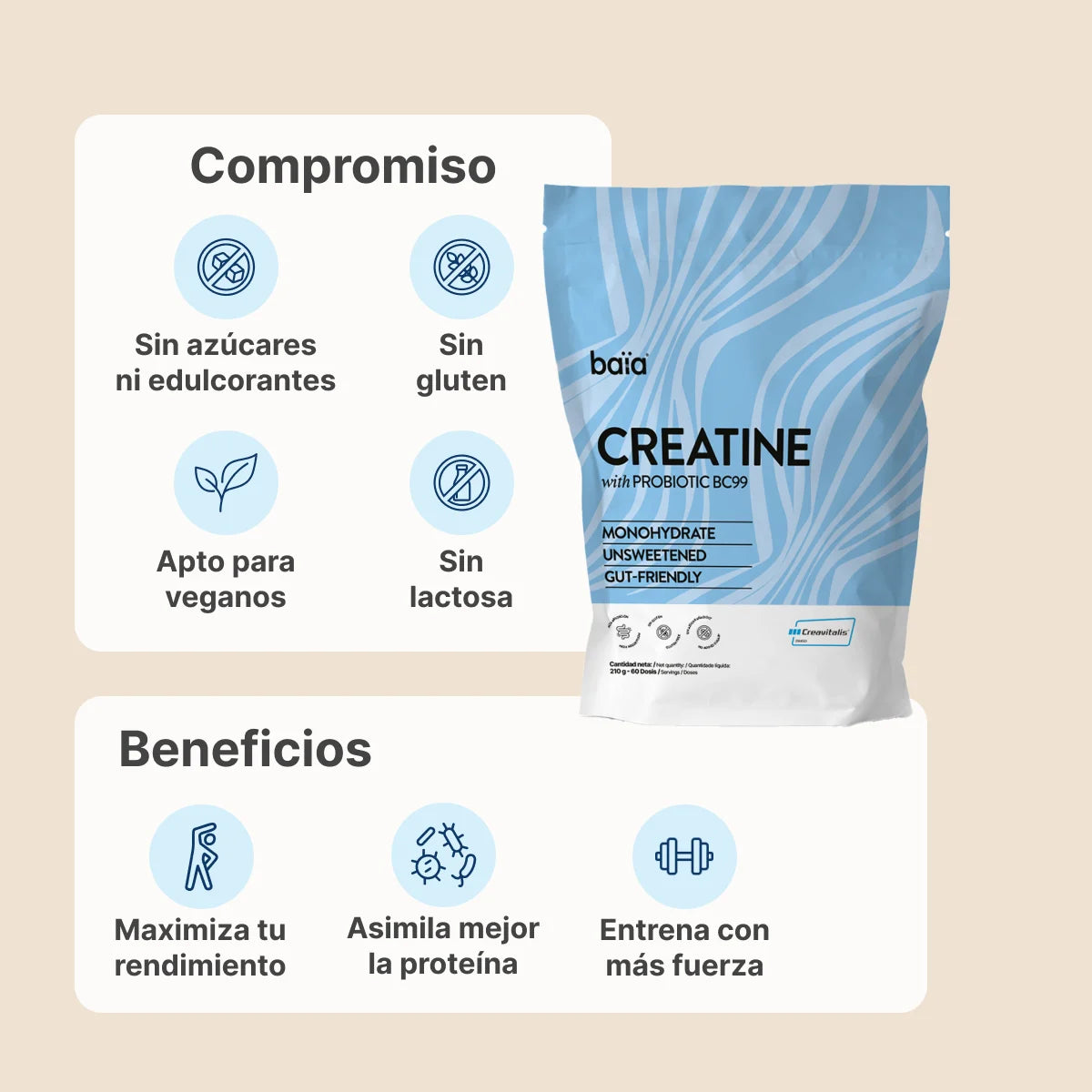 BAIA CREATINA CON PROBIOTICO BC99 210G