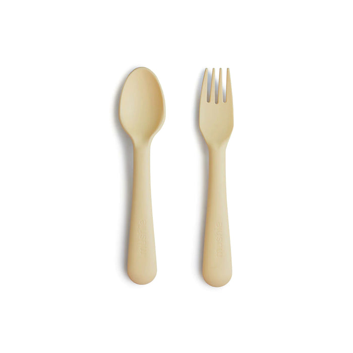 MUSHIE PACK TENEDOR Y CUCHARA SOFT DAFFODIL