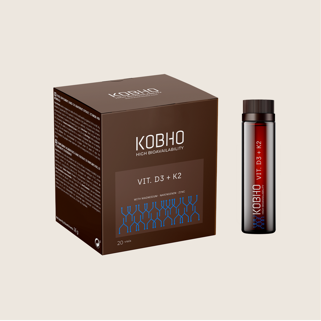 KOBHO VITAMINA D3+K2 20 VIALES