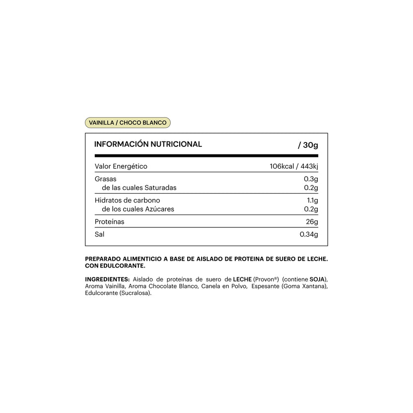 BE LEVELS WHEY ISOLATED PROTEIN VAINILLA-WHITE CHOCO 750 G