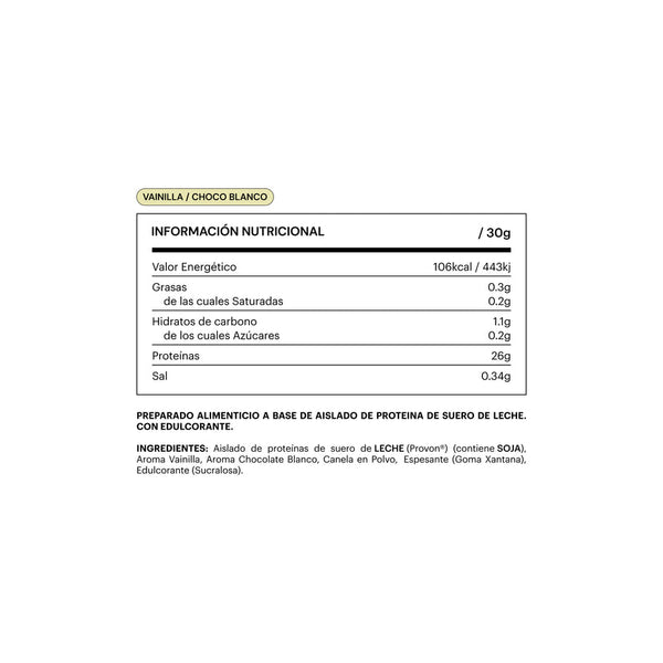 BE LEVELS WHEY ISOLATED PROTEIN VAINILLA-WHITE CHOCO 750 G