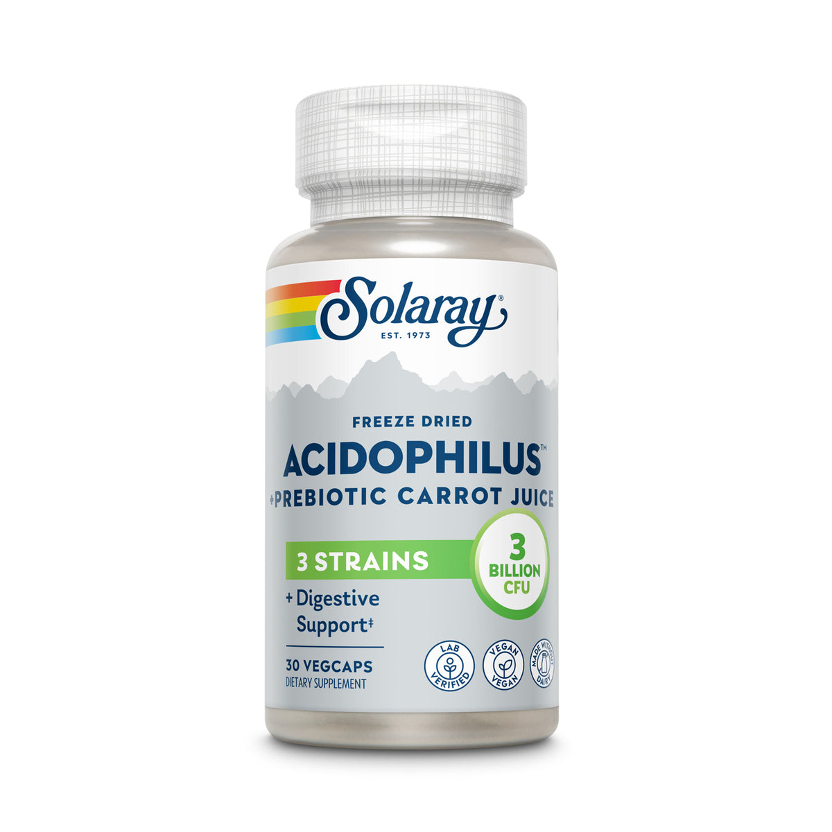 SOLARAY VEGAN ACIDOPHILUS 3 BILL CFU PLUS PREBIO