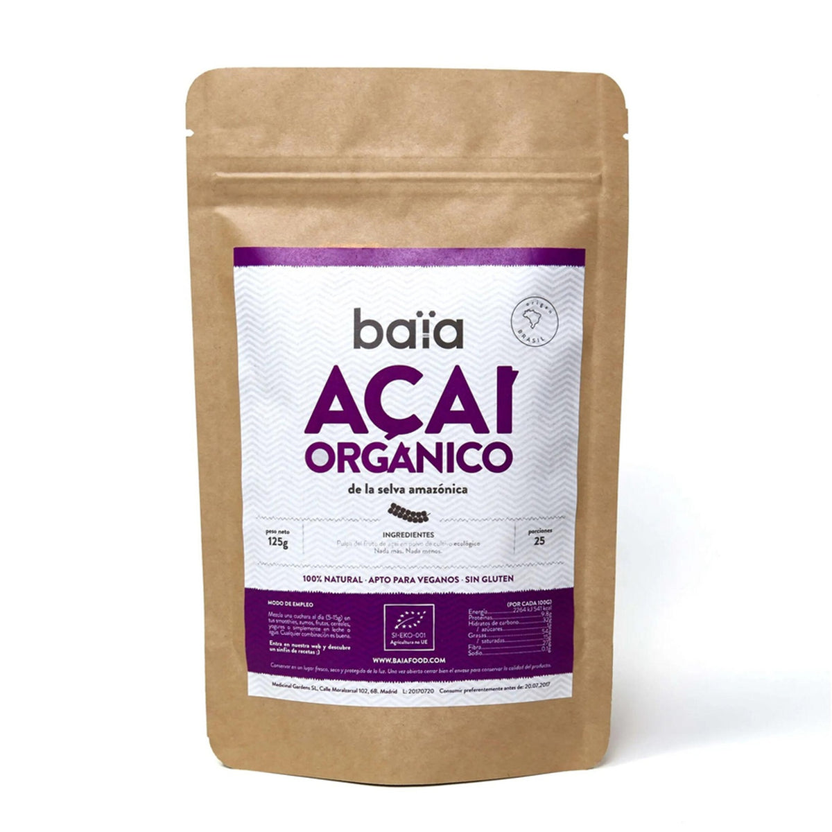 BAIA ACAI ORGANICO 125 G