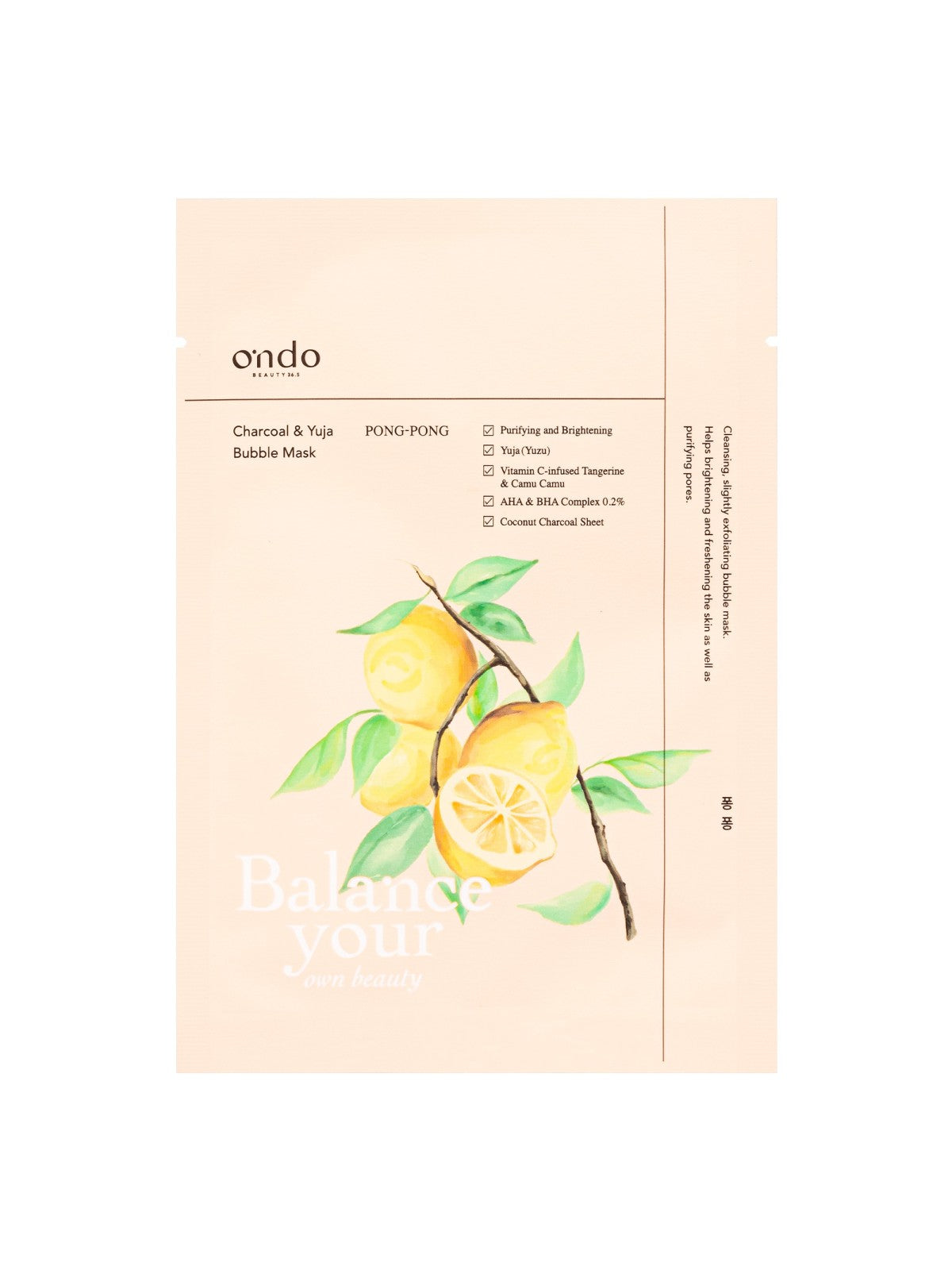 ONDO BEAUTY CHARCOAL Y YUJA MASK