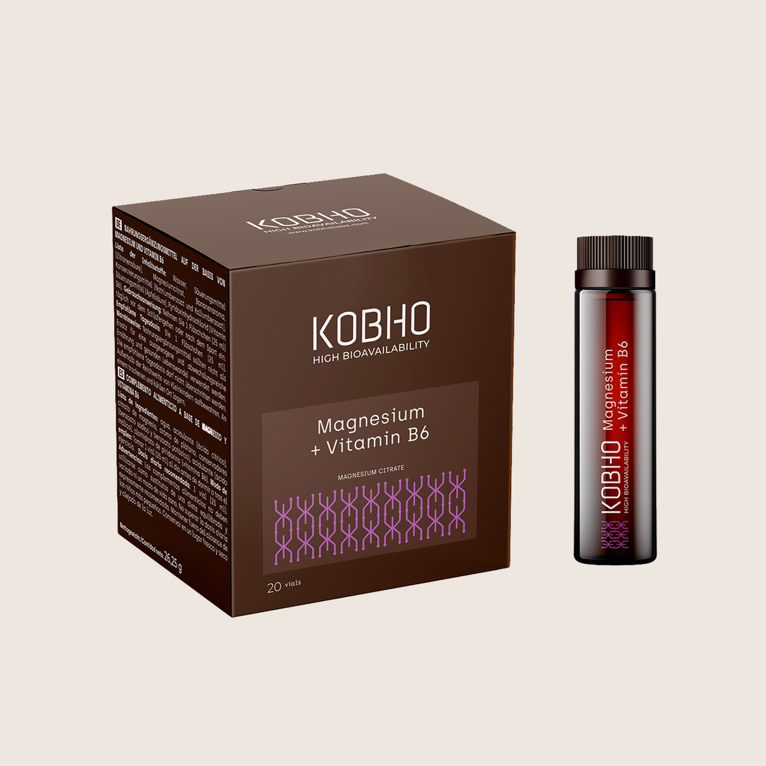 KOBHO MAGNESIUM + VITAMINA B6 20 VIALES