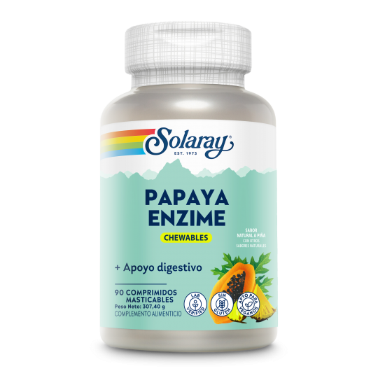 SOLARAY PAPAYA ENZIMA 90 CHEWABLES